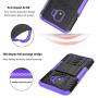 RioGree Phone Case for Samsung Galaxy J2 / Core / J2 Dash /J2 Pure Case, Heavy Duty Cell Phone Shockproof with Kickstand Cover Skin TPU, Purple