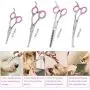 WizPower Dog Grooming Scissors Kit with Safety Round Tip, Heavy Duty 6CR Stainless Steel Pet Grooming Trimmer Kit -Thinning, Straight, Curved Shears Comb for Long Short Hair for Cat Pets
