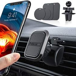 [2020 Upgraded] VANMASS Magnetic Phone Mount with 6 Strongest Rare Earth Magnets, [Pioneer Zinc Alloy] Magnetic Car Mount, Cell Phone Holder for Car Air Vent Desktop Compatible All Phones and Tablets