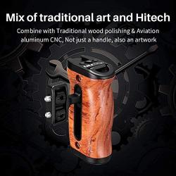 UURig 1/4" Wood Handle Grip Left Right Universal for Camera Cage Dual Hold Use Available, for Smartphone Video Rig Video-graphy Accessories Mobile Filming Hold Bracket