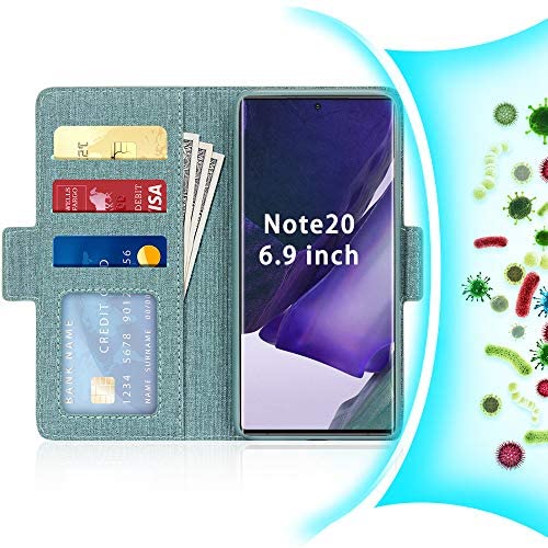 FYY [Resist Harmful Organism] [RFID Blocking] Case for Samsung Galaxy Note 20 Ultra 6.9", PU Leather Wallet Case with [Kickstand Function] and[Card Holder] for Galaxy Note 20 Ultra 6.9" Green