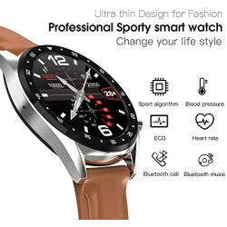 mijiaowatch L7 Smart Watch, Fitness Tracker Blood Pressure Watch with Heart Rate Monitor Ip68 Waterproof Sport Smart Watches Compatible with iOS&Android (Brown)