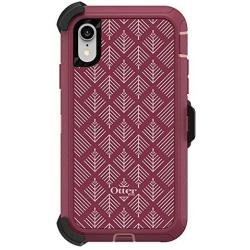 OtterBox DEFENDER SERIES SCREENLESS EDITION Case for iPhone Xr - Retail Packaging - HAPPA (SILVER PINK/RED PLUM/HAPPA GRAPHIC)