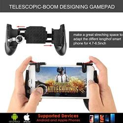 CO&QI Mobile Gaming Grip Controller, Sensitive Shoot & Aim Buttons Joysticks Game Triggers Controller for PUBG/Rules of Survival, for iOS & Android Phone (4-in-1 Game Controller)