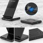 Hoidokly Dual Wireless Charger Stand 2 in 1 Charging Station Dock Qi 10W for Samsung Galaxy S20/S10/9/8/Note 10/9/8/Watch/Buds Compatible with iPhone SE/11 Pro Max/XR/XS/X/Airpods Pro/2(with Adapter)