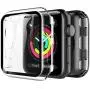 LK 2 Pack Case for Apple Watch 42mm Series 3/2/1 Built-in Tempered Glass Screen Protector, Hard PC Protector Cover for iWatch 42mm (Clear)