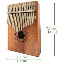 Luvay Kalimba 17 key Thumb Piano, Solid Mahogany Body (Light Color)