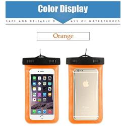 Radjawali Universal Waterproof Case IPX8 Phone Case Pouch Dry Bag for iPhone Xs Max XR XS X 8 7 6s 6 Plus, Samsung S10+ S10 S10e S9 S8, Google Pixel 2, Up to 6.6" (Orange)