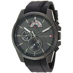 Tommy Hilfiger Mens Cool Sport Quartz Watch with Silicone Strap, Black, 22 (Model: 1791352)