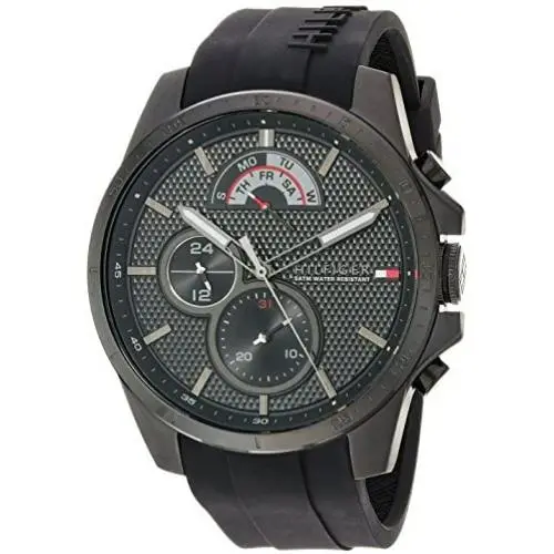 Tommy Hilfiger Mens Cool Sport Quartz Watch with Silicone Strap, Black, 22 (Model: 1791352) Tommy Hilfiger Mens Cool Sport Quartz Watch with Silicone Strap, Black, 22 (Model: 1791352)