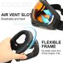 COOLOO Ski Goggles, Snowboard Goggles for Men Women & Youth, Kids, Boys & Girls, Snow Goggle Winter Skiing Sport Goggles with Helmet Anti Fog Protection, Anti-Glare Lenses, Wind Resistance, 2 Pack