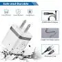 Phone Charger Cable 6 FT with Wall Plug, WHIRELEAST Braided Long Phone Charging Cord + Dual USB Wall Charger Block Adapter Compatible with iPhone 11/11 Pro Max/XS/XR/X/8/7/6 Plus, iPad (4-Pack)