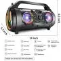 Bluetooth Speakers, 30W Portable Bluetooth Boombox with Subwoofer, FM Radio, RGB Colorful Lights, EQ, Stereo Sound, Booming Bass, 10H Playtime Wireless Outdoor Speaker for Home, Party, Camping, Travel Bluetooth Speakers, 30W Portable Bluetooth Boombox with Subwoofer, FM Radio, RGB Colorful Lights, EQ, Stereo Sound, Booming Bass, 10H Playtime Wireless Outdoor Speaker for Home, Party, Camping, Travel