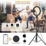 10" Led Ring Light with Tripod Stand 67" and 3 Phone Holders, Phone/Camera Tripod with Bluetooth Remote Control for Makeup/Live Stream/Selfie/Photography, Compatible with iPhone/Android - WONEW ZJ08