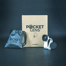 iPhone Camera Lens 2-in-1 by Pocket Lens, Macro and Wideangle Lens, Fits All iPhones, iPads, Samsung, Google Phones, Alternative to Olloclip, Comes with Waterproof Pouch