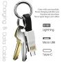 Lightning Cable Keychain Charger iPhone Android USB C 3 in 1 Charging Cable Multi Short Fast Charging Cord Magnetic Portable Keyring Cable for All Smartphones[Apple MFi Certified]