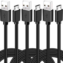 PS4 Controller Charging Cord 10ft,SCOVEE Micro USB Charger Cable for Xbox One,Dual Shock 4,Compatible Samsung Galaxy S6 S7 Edge J7 J3 Note 5 4,Android Charge Cord for Playstation 4,Smart Phone,3-Pack