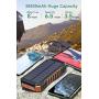 Solar Charger 26800mAh High Capacity, ADDTOP Wireless Portable Charger USB C Power Bank with 4 Outputs, Fast Charging Phone Charger for iPhone Samsung iPad and Outdoor Waterproof Camping/Hiking