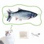 Hewewor Electric Moving Fish Cat Toy,Zippered Style Wiggle Fish Catnip Toys USB Rechargeable Plush Interactive Realistic Flopping Fish for Cat Playing,Biting and Chewing