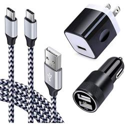 Type C Charger, Home in Wall Charger Android Phone Car USB Plug Car Charger Adapter C Type Charger Cord Cable Compatible for Samsung Galaxy A50s A30s A20s A51 A71 S20 S10 Plus A10e S10e A50 A70