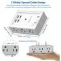 VASTFAFA 6 AC Outlets Surge Protector,Multi Outlet Wall Adapter,USB Power Strip Extension - Mountable Grounded Surge Protector, Portable Outlet Extender for TV Computer Laptops Smartphone White VASTFAFA 6 AC Outlets Surge Protector,Multi Outlet Wall Adapter,USB Power Strip Extension - Mountable Grounded Surge Protector, Portable Outlet Extender for TV Computer Laptops Smartphone White