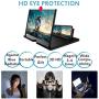 Screen Magnifier Amplifier,3D HD New Phone Holder 12" Screen Amplifier,Movies,Videos,Games Movie Video Phone Foldable Stand Screen Phone Projector for All Smartphones