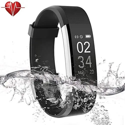 Ulvench Waterproof Fitness Tracker, Smart Watch for Calorie Counter Heart Rate Monitor Sleep Monitor Step Counter, Watch Pedometer, GPS, IP67 Waterproof Activity Tracker for Smartphone Cellphone