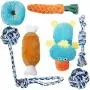 Toozey Puppy Toys for Teething, 7 Pack Dog Toys Small Dogs with Laundry Bag, Cute Platypus Small Dog Toys, Durable Plush Squeaky Dog Toys, 100% Natural Cotton Ropes Puppy Chew Toys, Non-Toxic and Safe