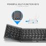 Foldable Keyboard with Touch Pad, IKOS Tri- Folding Portable Keyboard for iPhone iPad Samsung Smartphone Tablet, Wireless BT Keyboard, Designed Compatible for iOS Android Windows System Device (Black)