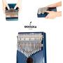 Moozica 17 Keys Kalimba Thumb Piano, Solid Mahogany Wood Professional Marimba Mbira with Piano Lacquer Finishing Musical Instrument Gift (Mahogany-K17BP)