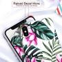 SUBESKING iPhone X Case / Xs Case,Cute Slim Fit Soft TPU White Floral and Green Leaves Pattern Protective Phone Cover for Women Girls (Pink Flowers)