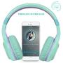 Bluetooth Headphones, Riwbox XBT-80 Folding Stereo Wireless Bluetooth Headphones Over Ear with Microphone and Volume Control, Wireless and Wired Headset for PC/Cell Phones/TV/ipad (Purple Green)