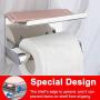 Waydeli Toilet Paper Holder - Stainless Steel Toilet Paper Roll Holder with Phone Shelf - Mega Roll Holder -Wall Mounted for Bathroom - Polished Chrome