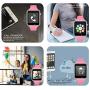 Padgene Bluetooth Smartwatch,Touchscreen Wrist Smart Phone Watch Sports Fitness Tracker with SIM SD Card Slot Camera Pedometer Compatible with iPhone iOS Android for Kids Men Women (Pink)