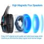 SADES Stereo Gaming Headset-Xbox One Headset Wired Gaming Headphones with Noise Canceling Mic, Over Ear Headphones Compatible with PS4, Xbox One, Nintendo Switch, PC, Mac, Laptop - 822