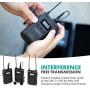Movo WMX-20-DUO 48-Channel UHF Wireless Lavalier Microphone System with 1 Receiver, 2 Transmitters, and 2 Lapel Microphones Compatible with DSLR Cameras (330 ft Audio Range)