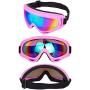 LJDJ Ski Goggles, Pack of 2 - Snowboard Adjustable UV 400 Protective Motorcycle Goggles Outdoor Sports Tactical Glasses Dust-Proof Combat Military Sunglasses for Kids Boys Girls Youth Men Women