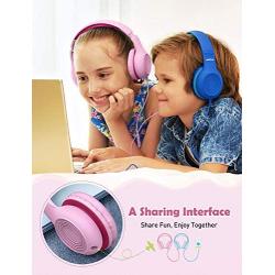 Mpow CH6S Kids Headphones with Microphone Over-Ear/On-Ear, HD Sound Sharing Function Headphones for Children Boys Girls, Volume Limited Safe 85dB/94dB Foldable Headset w/Mic for School/PC/Cellphone