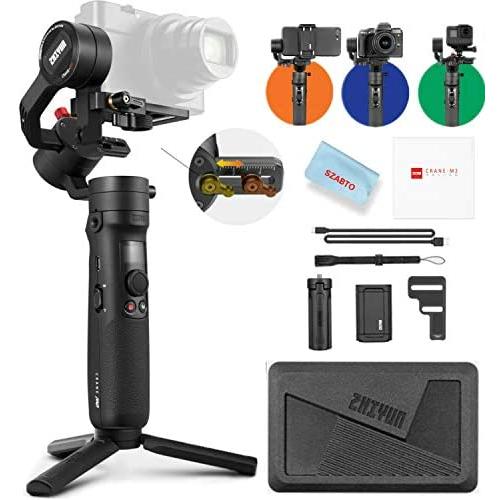 ZHIYUN Crane M2 3-Axis Gimbal Stabilizer for Light Mirrorless Camera,Action Camera,Smartphone,for Sony A6000,A6300,A6500,RX100M,GX85,Gopro Hero 5/6/7,iPhone Xs XR,WiFi/Bluetooth Control,720g Payload