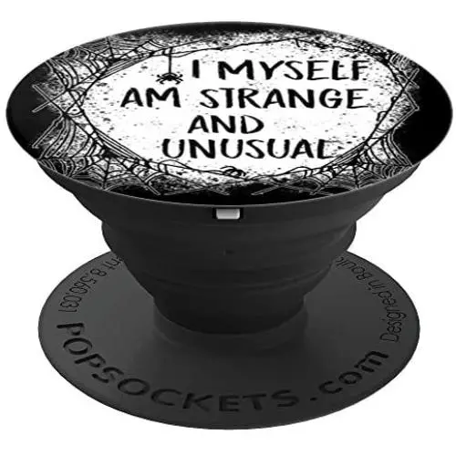Strange and Unusual Quote Spooky Halloween 80s and 90s Fans PopSockets Grip and Stand for Phones and Tablets