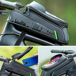 MUMA Bike Frame Bag,Waterproof and Sunshade Bike Pouch Bag,Bicycle Storage Bag with Headphone Hole,for Smart Phone Below 6.2 Inch