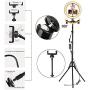 14.3" LED Selfie Ring Light with Tripod Stand&Phone Holder&Makeup Mirror for Live Streaming&YouTube Video, Dimmable Makeup Ring Light for Photography, Shooting with 10 Brightness Level & 3 Light Modes