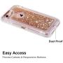 Anuck iPhone 8 Case, iPhone 7 Case, 3 in 1 Hybrid Heavy Duty Defender Case Sparkly Floating Liquid Glitter Protective Hard Shell Shockproof TPU Cover for Apple iPhone 7/ iPhone 8 4.7 inch - Rose Gold