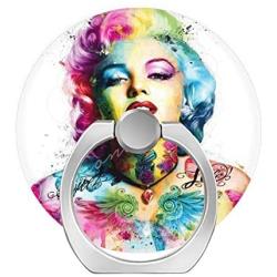 Cell Phone Ring Holder Finger Kickstand,360 Degree Rotation Stand Grip with Car Mount Compatible with All Smartphone - Marilyn Monroe Colorful Diamond Art