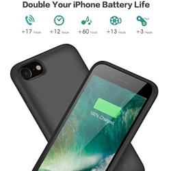 TRS Battery Case for iPhone 8/7/6s/6/SE(2020),[6000mAh] Protective Portable Charging Case Rechargeable Charger Case Extended Battery Pack for Apple iPhone 8/7/6s/6/SE(2020) (4.7inch)