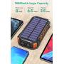 Solar Power Bank 26800mAh, Hiluckey Solar Charger with 4 Outputs Wireless Portable Charger USB C External Battery Pack Quick Charge 3.0A with Dual Flashlights for Smartphones, Tablets, Switch