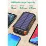 Solar Power Bank 26800mAh, Hiluckey Solar Charger with 4 Outputs Wireless Portable Charger USB C External Battery Pack Quick Charge 3.0A with Dual Flashlights for Smartphones, Tablets, Switch