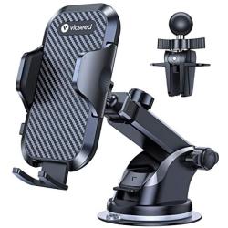 VICSEED Universal Car Phone Mount Car Phone Holder for Car Dashboard Windshield Air Vent Long Arm Strong Suction Cell Phone Car Mount Fit with iPhone SE 11 Pro X XS Max XR Galaxy S20 All Phones