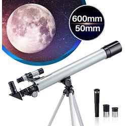 Telescope for Adults & Kids Monocular Refractor Telescope for Astronomy Beginners Professional 600mm50mm with Tripod & Smartphone Adapter