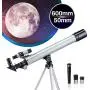 Telescope for Adults & Kids Monocular Refractor Telescope for Astronomy Beginners Professional 600mm50mm with Tripod & Smartphone Adapter